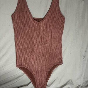 Aura brown ribbed bodysuit